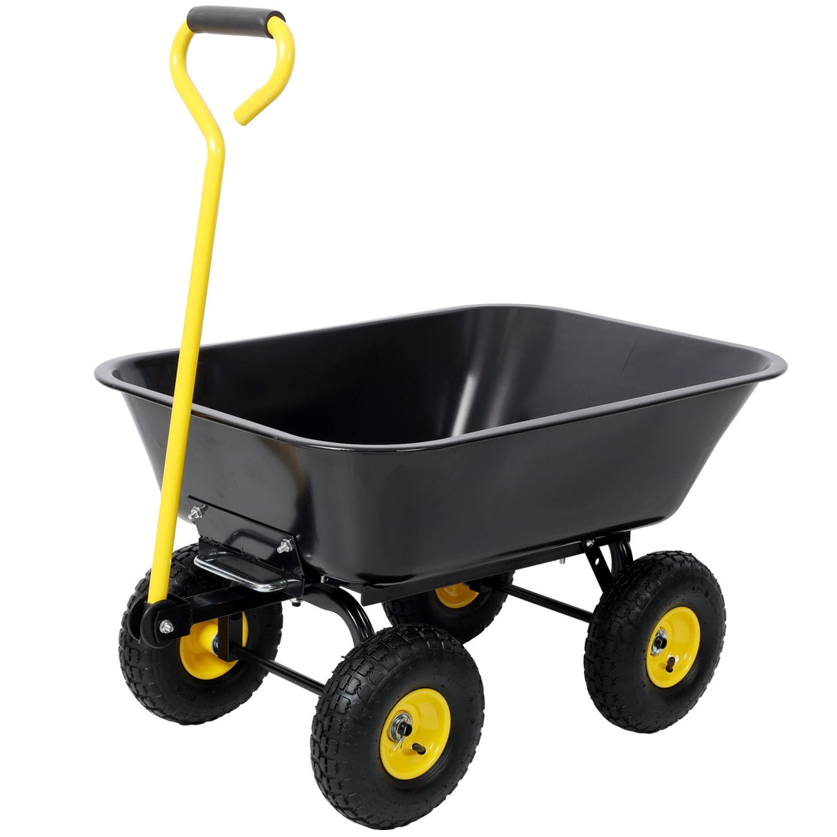 Metal Dumping Cart 600lb Garden Cart Utility Yard Cart with 10 Inch Tires for Lawn Gardening Construction - Fab Heavy Parts