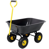 Metal Dumping Cart 600lb Garden Cart Utility Yard Cart with 10 Inch Tires for Lawn Gardening Construction - Fab Heavy Parts