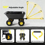 Metal Dumping Cart 600lb Garden Cart Utility Yard Cart with 10 Inch Tires for Lawn Gardening Construction - Fab Heavy Parts