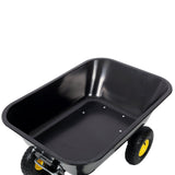Metal Dumping Cart 600lb Garden Cart Utility Yard Cart with 10 Inch Tires for Lawn Gardening Construction - Fab Heavy Parts