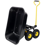Metal Dumping Cart 600lb Garden Cart Utility Yard Cart with 10 Inch Tires for Lawn Gardening Construction - Fab Heavy Parts