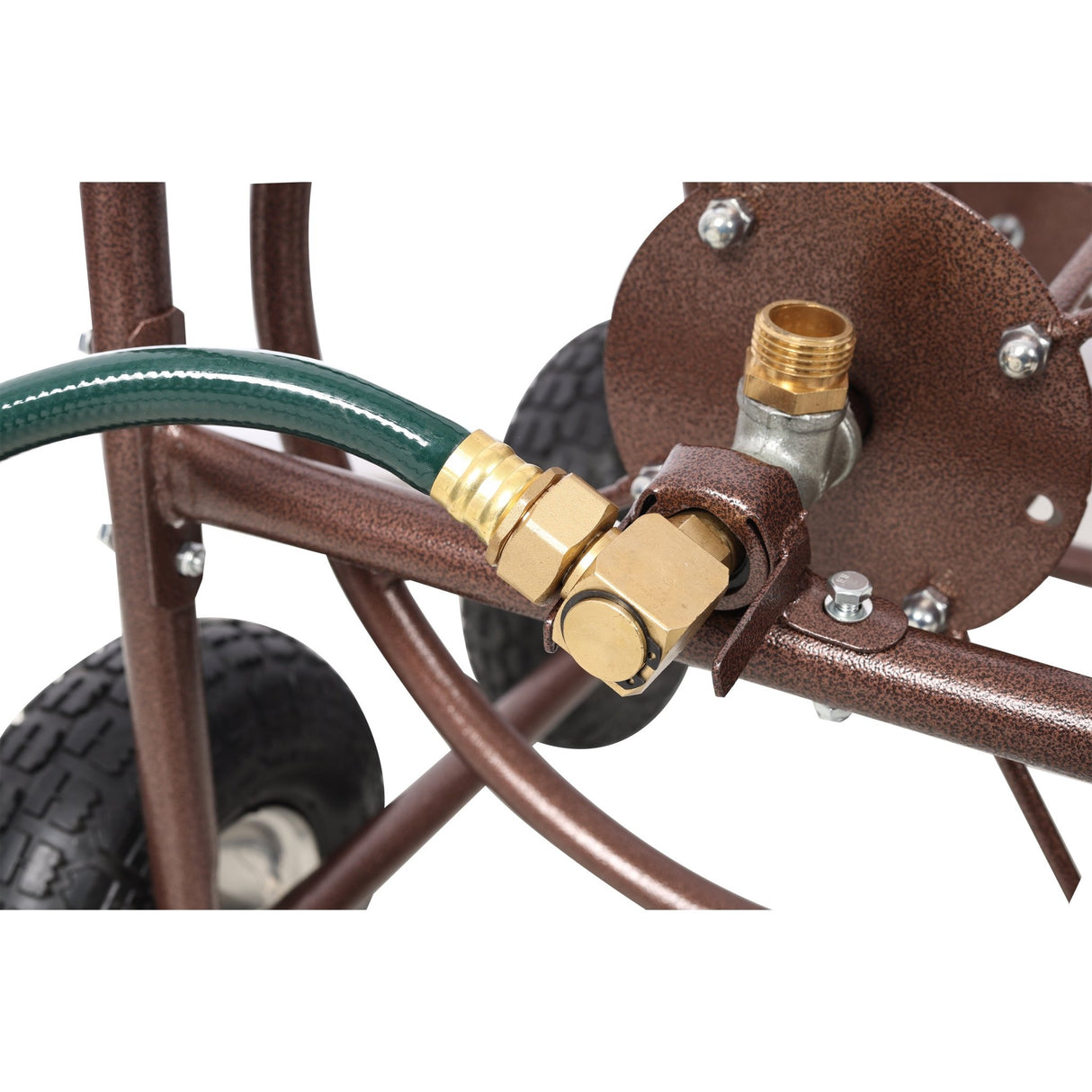 Metal Hose Reel Cart with Wheels Heavy Duty Hose Caddie 250 Ft Hose Capacity - Fab Heavy Parts