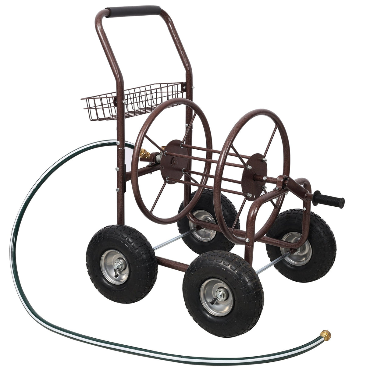 Metal Hose Reel Cart with Wheels Heavy Duty Hose Caddie 250 Ft Hose Capacity - Fab Heavy Parts