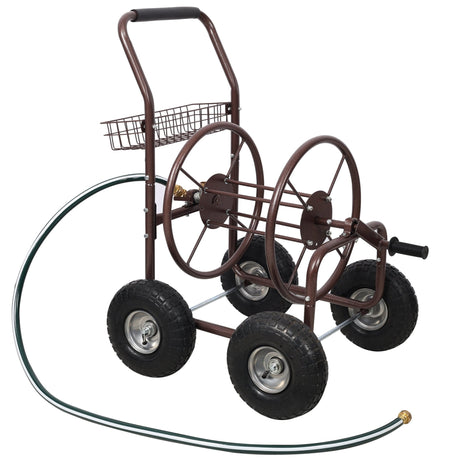 Metal Hose Reel Cart with Wheels Heavy Duty Hose Caddie 250 Ft Hose Capacity - Fab Heavy Parts
