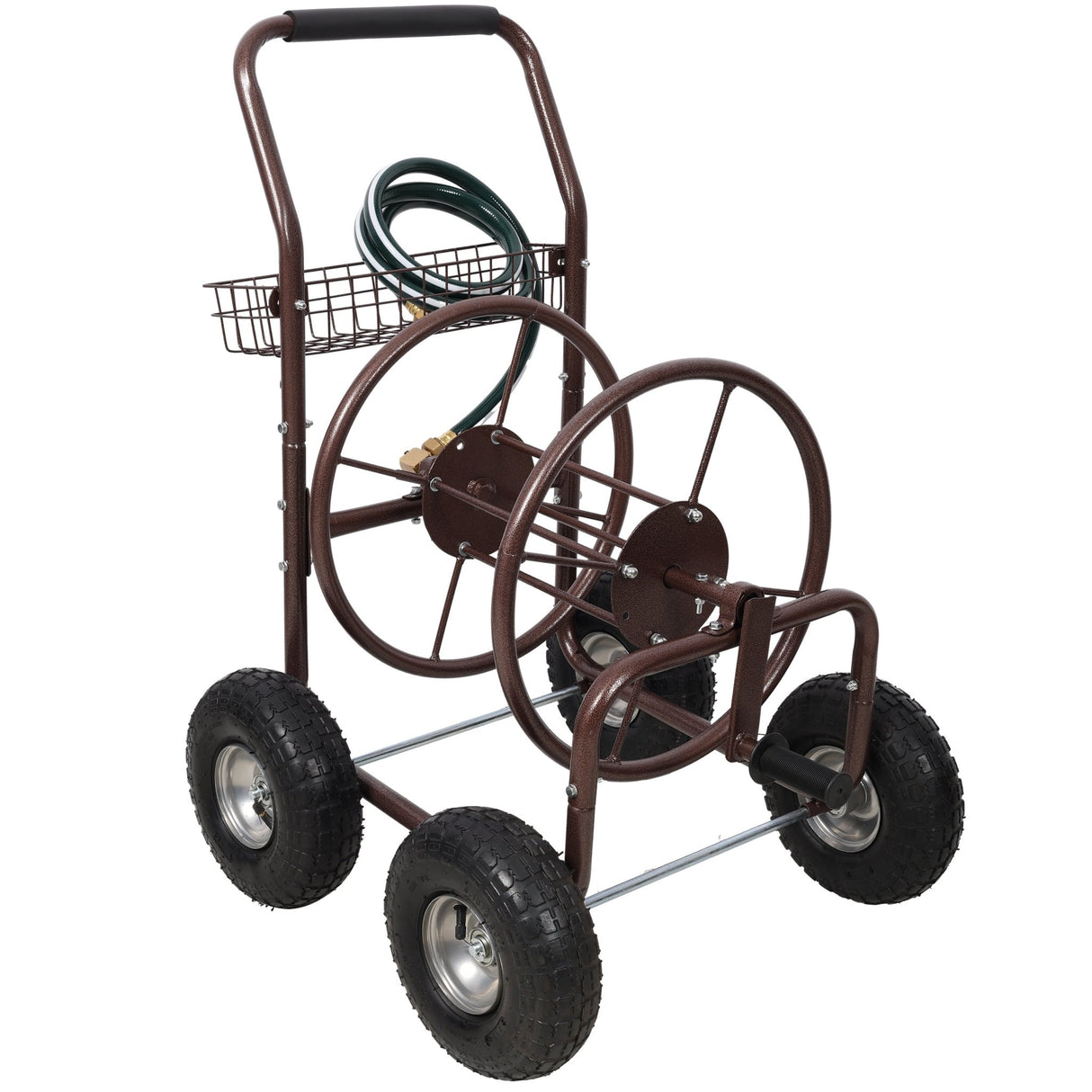 Metal Hose Reel Cart with Wheels Heavy Duty Hose Caddie 250 Ft Hose Capacity - Fab Heavy Parts