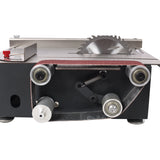 Mini Table Saw Belt Sander Stainless Steel Top 4pcs Blades 10pcs Sanding Blet 7 Gear Adjustable 0 - 90° Angle - Fab Heavy Parts
