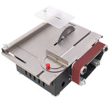 Mini Table Saw Belt Sander Stainless Steel Top 4pcs Blades 10pcs Sanding Blet 7 Gear Adjustable 0 - 90° Angle - Fab Heavy Parts