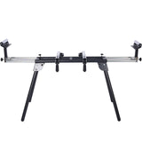 Miter Saw Stand with Quick Release Mounting Brackets Roolers Stops Compact Folding 330lbs Black - Fab Heavy Parts
