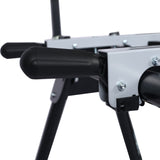 Miter Saw Stand with Quick Release Mounting Brackets Roolers Stops Compact Folding 330lbs Black - Fab Heavy Parts