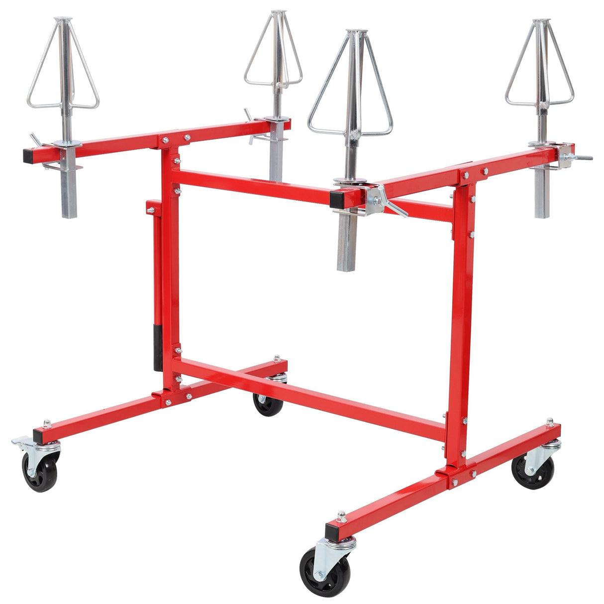 Mobile Wheel Panel Paint Stand Wheel Rim Painting Stand Auto Body Stand - Red - Fab Heavy Parts