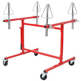 Mobile Wheel Panel Paint Stand Wheel Rim Painting Stand Auto Body Stand - Red - Fab Heavy Parts
