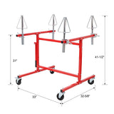 Mobile Wheel Panel Paint Stand Wheel Rim Painting Stand Auto Body Stand - Red - Fab Heavy Parts