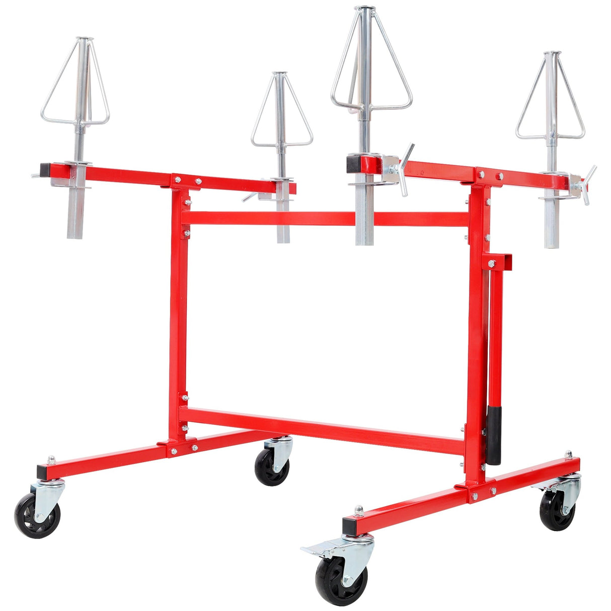 Mobile Wheel Panel Paint Stand Wheel Rim Painting Stand Auto Body Stand - Red - Fab Heavy Parts