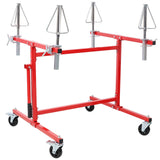 Mobile Wheel Panel Paint Stand Wheel Rim Painting Stand Auto Body Stand - Red - Fab Heavy Parts