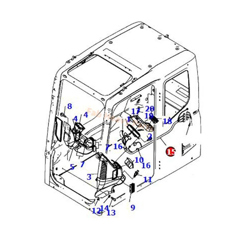 Monitor Wiring Harness 208 - 53 - 12920 Fits for Komatsu Excavator PC130 - 7 PC200 - 7 PC270 - 7 PC300 - 7 PC350 - 7 PC400 - 7 PC450 - 7 - Fab Heavy Parts