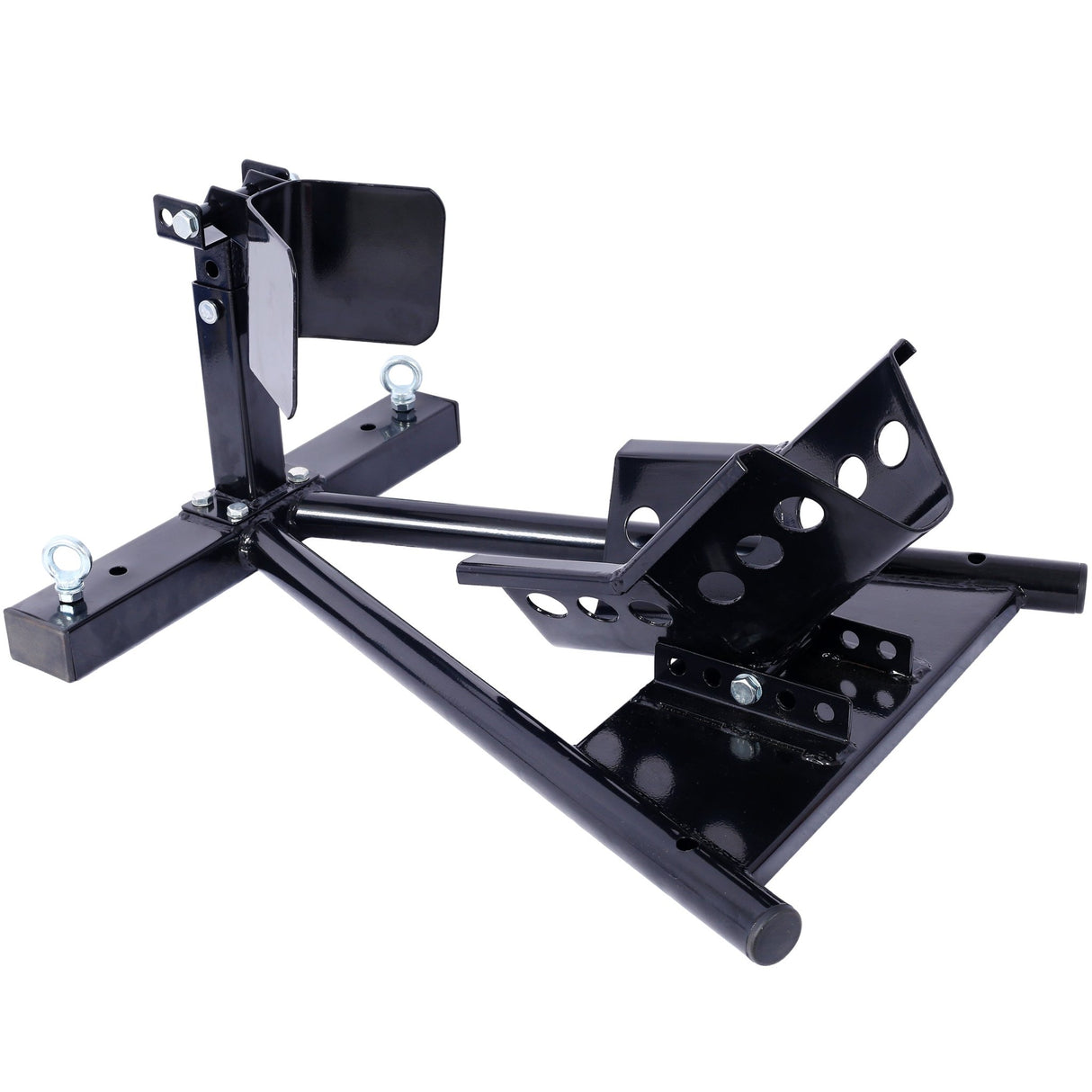 Motorcycle Front Tire Motorbike Chock for 17" - 21" Wheels Locking Adjusting Stand - Black - Fab Heavy Parts