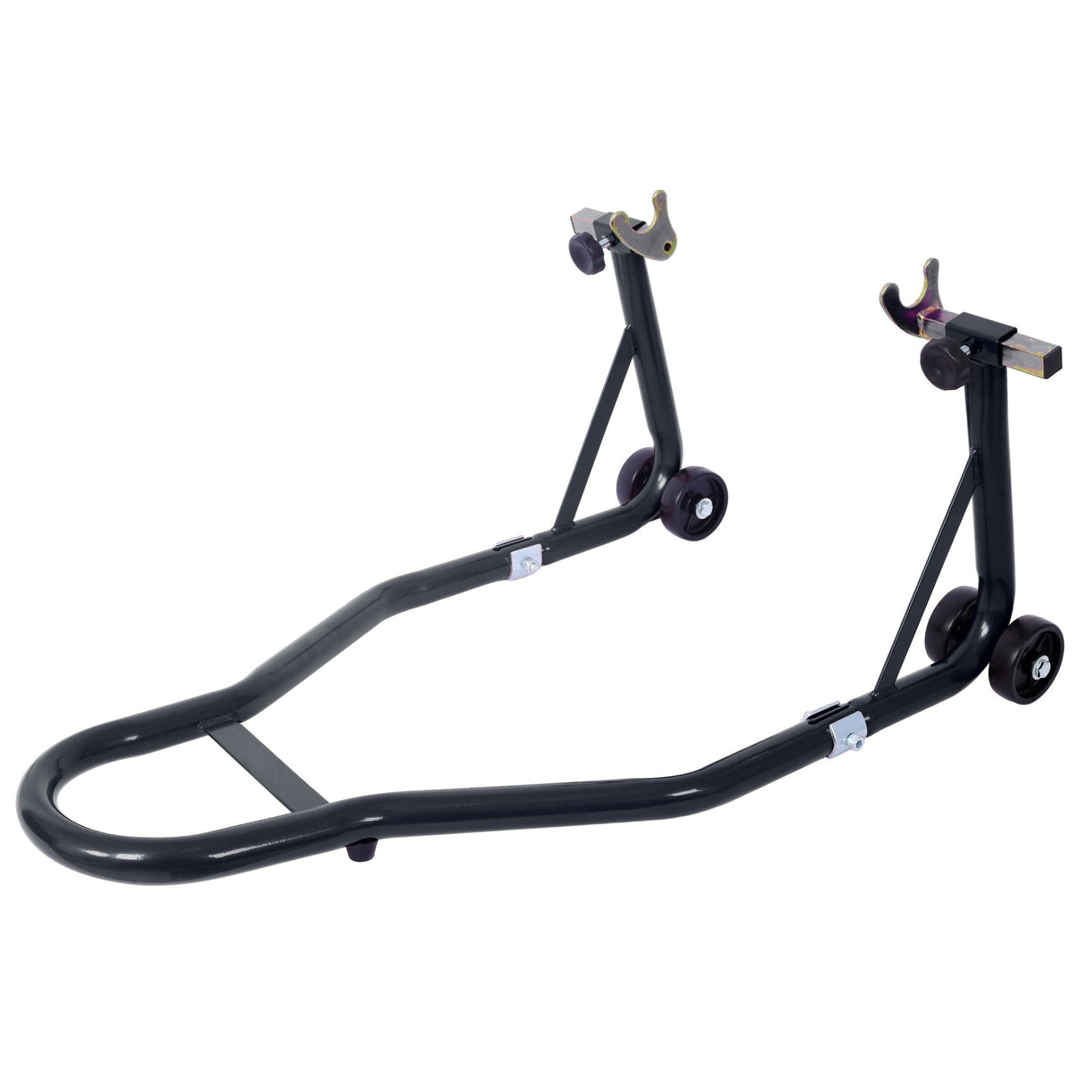 Motorcycle Stand 1000LB Sport Bike Front and Rear Wheel Lift Swingarm Paddock U - Black - Fab Heavy Parts