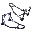 Motorcycle Stand 1000LB Sport Bike Front and Rear Wheel Lift Swingarm Paddock U - Black - Fab Heavy Parts