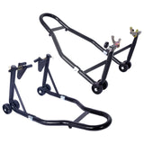 Motorcycle Stand 1000LB Sport Bike Front and Rear Wheel Lift Swingarm Paddock U - Black - Fab Heavy Parts