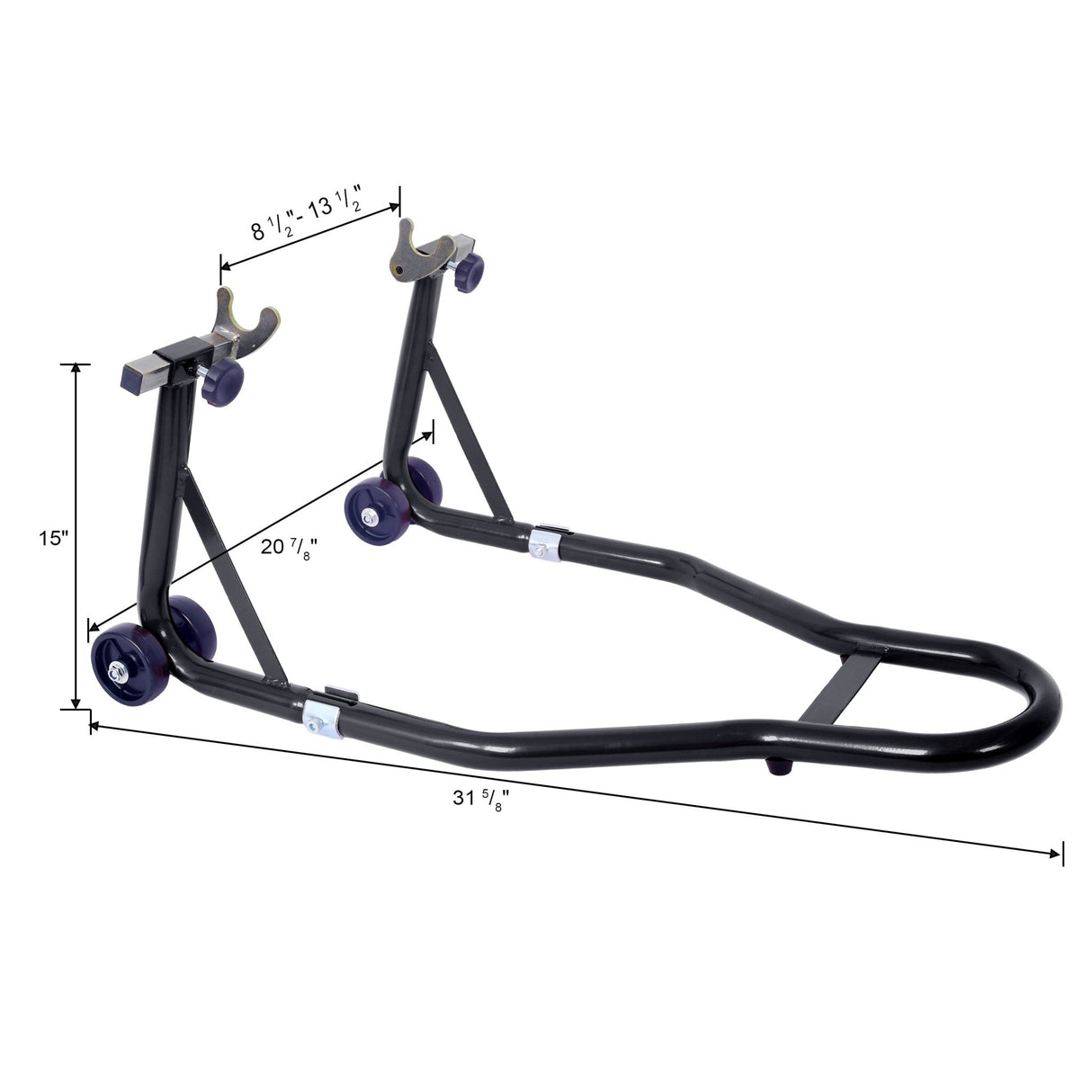 Motorcycle Stand 1000LB Sport Bike Front and Rear Wheel Lift Swingarm Paddock U - Black - Fab Heavy Parts