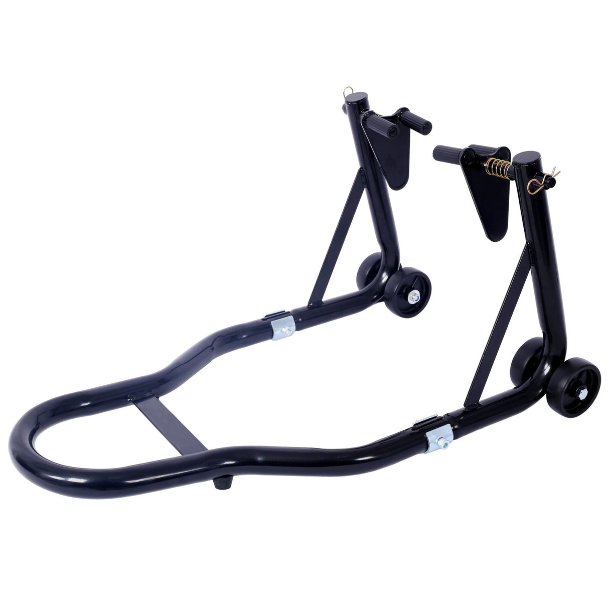 Motorcycle Stand 1000LB Sport Bike Front and Rear Wheel Lift Swingarm Paddock U - Black - Fab Heavy Parts