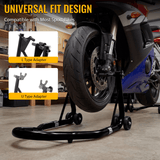Motorcycle Stand 1000LB Sport Bike Front and Rear Wheel Lift Swingarm Paddock U - Black - Fab Heavy Parts