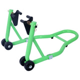 Motorcycle Stand 1000LB Sport Bike Front and Rear Wheel Lift Swingarm Paddock U - Green - Fab Heavy Parts