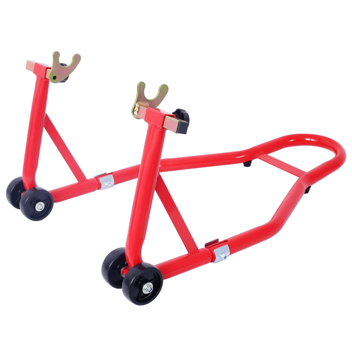 Motorcycle Stand 1000LB Sport Bike Front and Rear Wheel Lift Swingarm Paddock U - Red - Fab Heavy Parts