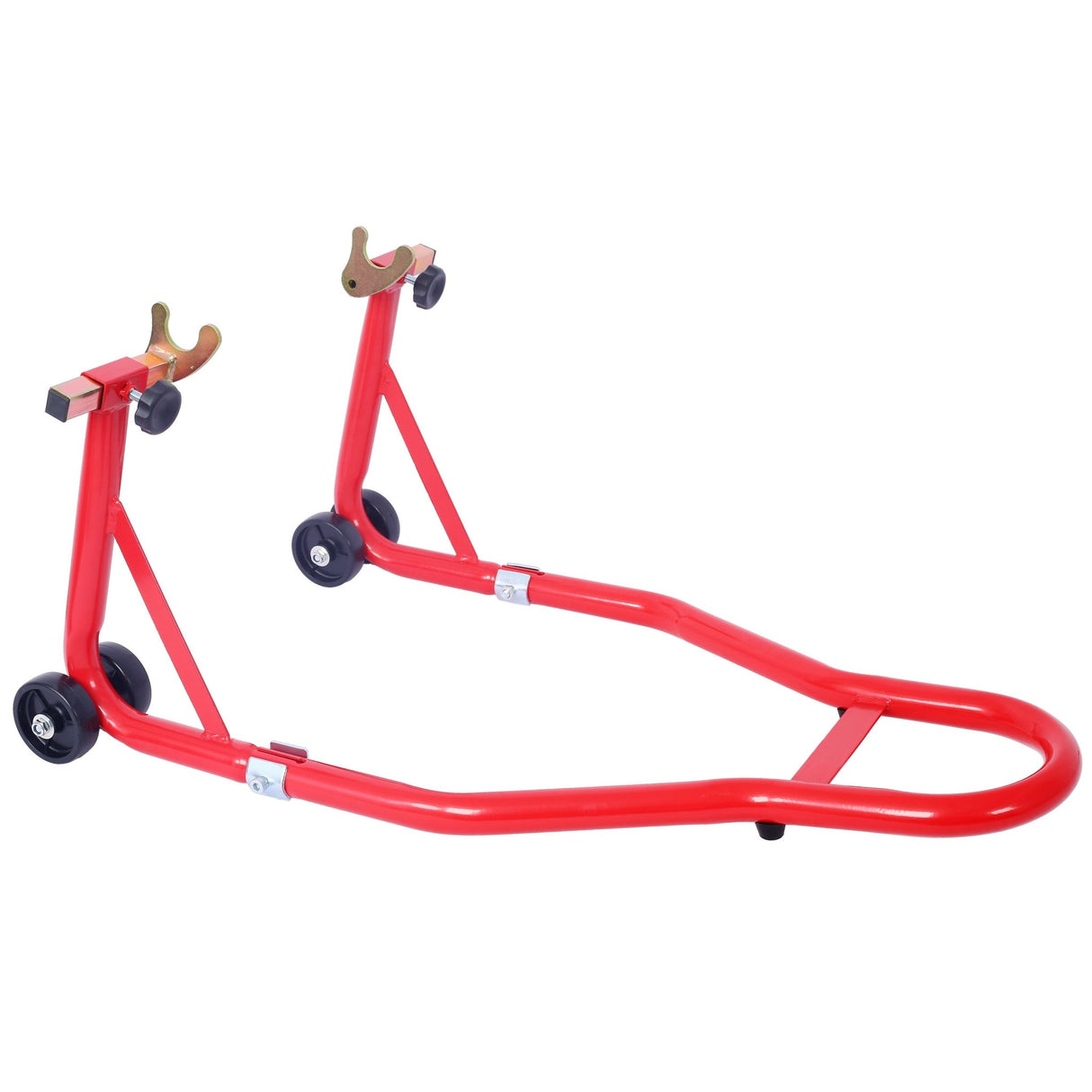 Motorcycle Stand 1000LB Sport Bike Front and Rear Wheel Lift Swingarm Paddock U - Red - Fab Heavy Parts