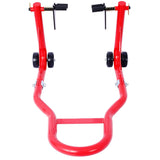 Motorcycle Stand 1000LB Sport Bike Front and Rear Wheel Lift Swingarm Paddock U - Red - Fab Heavy Parts