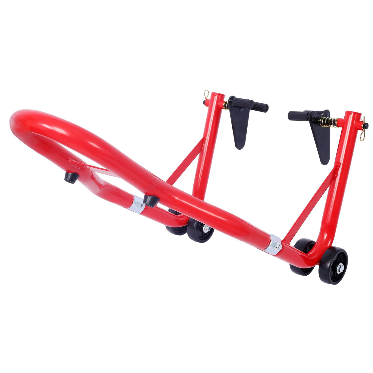 Motorcycle Stand 1000LB Sport Bike Front and Rear Wheel Lift Swingarm Paddock U - Red - Fab Heavy Parts