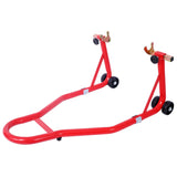 Motorcycle Stand 1000LB Sport Bike Front and Rear Wheel Lift Swingarm Paddock U - Red - Fab Heavy Parts