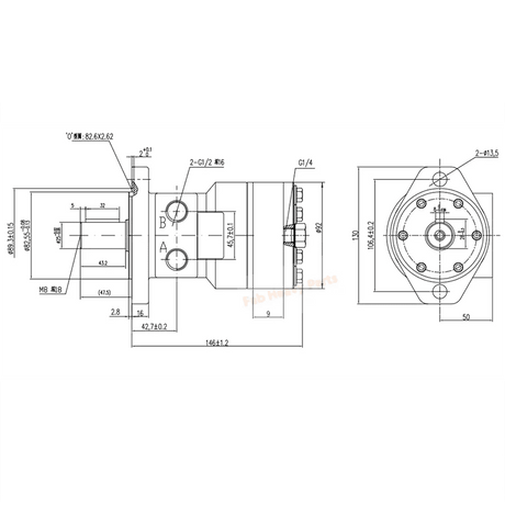 MovYard® Hydraulic Motor 101 - 1660 - 009 Replaces Eaton Char - Lynn H Series - Fab Heavy Parts