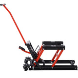 MovYard® Hydraulic Motorcycle Lift Jack 1500 LBS Capacity Scissor Portable Table with 4 Wheels Foot - Operated Hoist Stand with Tie Down - Fab Heavy Parts