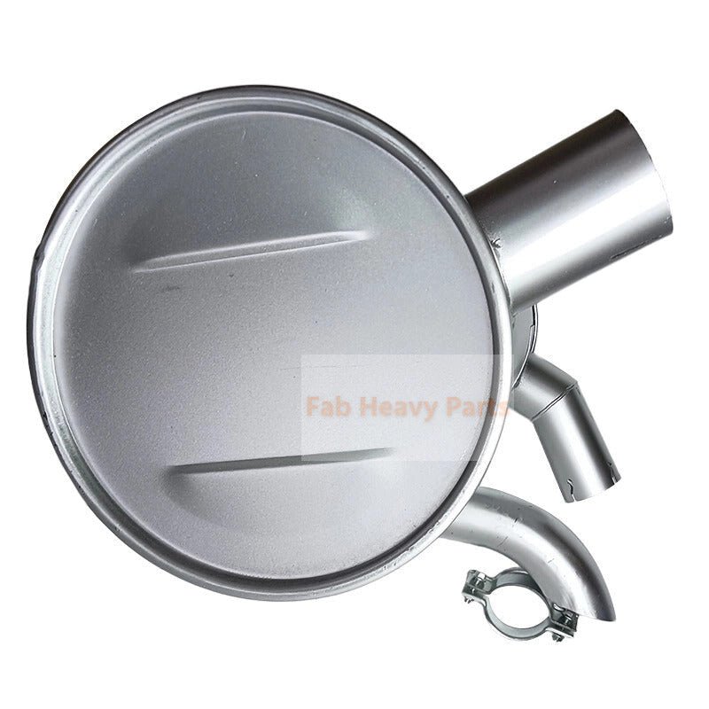 Muffler 125 - 2945 with Clamp and 2 Piece U - Bolt for Caterpillar CAT Engine 3066 Excavator 320 320L 320B 320BL 320BU 320BN 320N 322BL 320BLU - Fab Heavy Parts