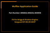 Muffler 846819 843906 846153 Fits For Briggs Stratton Engine Vanguard EFI BS 29 - 35HP - Fab Heavy Parts