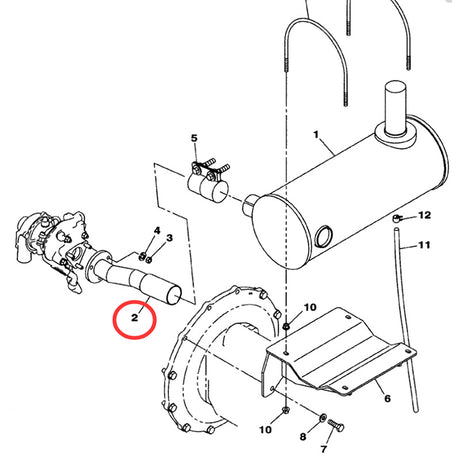 Tubo di scarico marmitta KAH11750 adatto per escavatore CASE CX75SR CX80