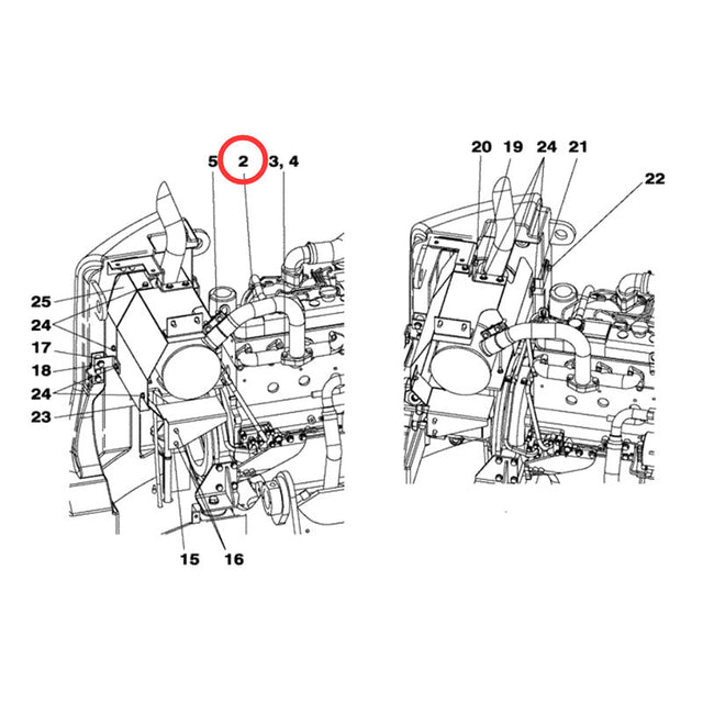 Muffler Exhaust Pipe KAH1355 Fits for CASE Excavator CX75SR CX80 - Fab Heavy Parts