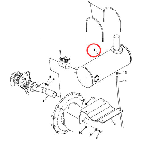 Silenziatore KAH11200 Adatto per escavatore CASE CX75SR CX80