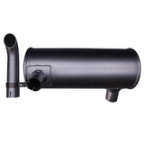 Muffler Silencer 4389278 and Clamp with 2Piece U - Bolt Fits for Hitachi Excavator EX60BUN - 5 EX70LCK - 5 EX75UR - 3 EX75URLC - 3 EX80U EX60 - 5 EX60LC - 5 EX80 - 5 - Fab Heavy Parts