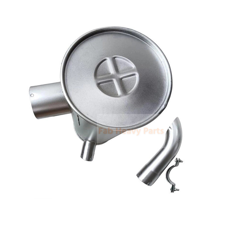 Muffler Silencer LQ12P00016P1 with Clamp and 2Pcs U-Bolt Fits for Mitsubishi Engine 6D34 Kobelco Excavator SK230-6 SK230-6E SK250-6 SK250-6E SK250LC SK250LC-6E