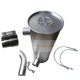Muffler Silencer LQ12P00016P1 with Clamp and 2Pcs U - Bolt Fits for Mitsubishi Engine 6D34 Kobelco Excavator SK230 - 6 SK230 - 6E SK250 - 6 SK250 - 6E SK250LC SK250LC - 6E - Fab Heavy Parts