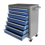Multifunctional Mechanic Rolling Tool Chest Storage Cabinet with 7 - Drawer Wheels - Blue Gray - Fab Heavy Parts
