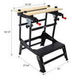 Multifunctional Portable Foldable Workbench Holds Up to 550 Lbs with Adjustable Jaws Vertical Clamping and Four Adjustable Rotating Pins - Fab Heavy Parts