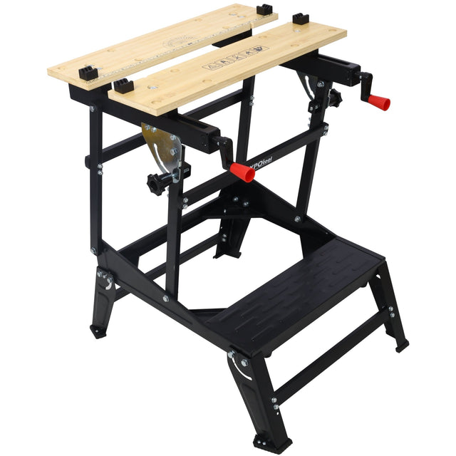 Multifunctional Portable Foldable Workbench Holds Up to 550 Lbs with Adjustable Jaws Vertical Clamping and Four Adjustable Rotating Pins - Fab Heavy Parts