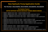 New Hydraulic Pump 3A111 - 82202 3A111 - 82204 for Kubota M4700 M5400 M6800 M8200 M9000 - Fab Heavy Parts