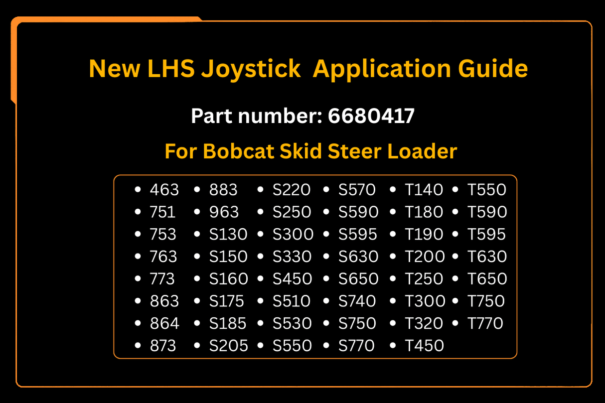New LHS Joystick 6680417 Aftermarket Replacement For Bobcat 463 751 753 773 863 963 S130 S150 S160 - Fab Heavy Parts