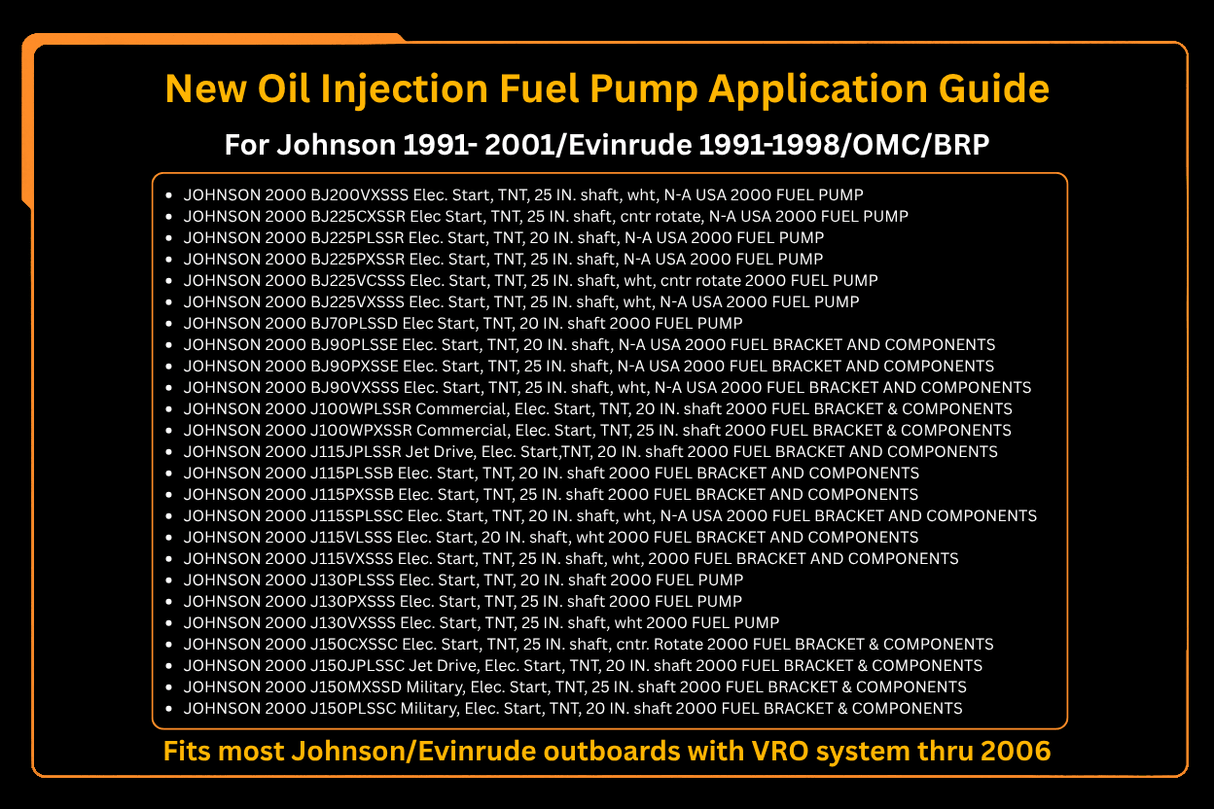 New Oil Injection Fuel Pump 5007420 5007422 Fits For Johnson Evinrude Outboard VRO - Fab Heavy Parts