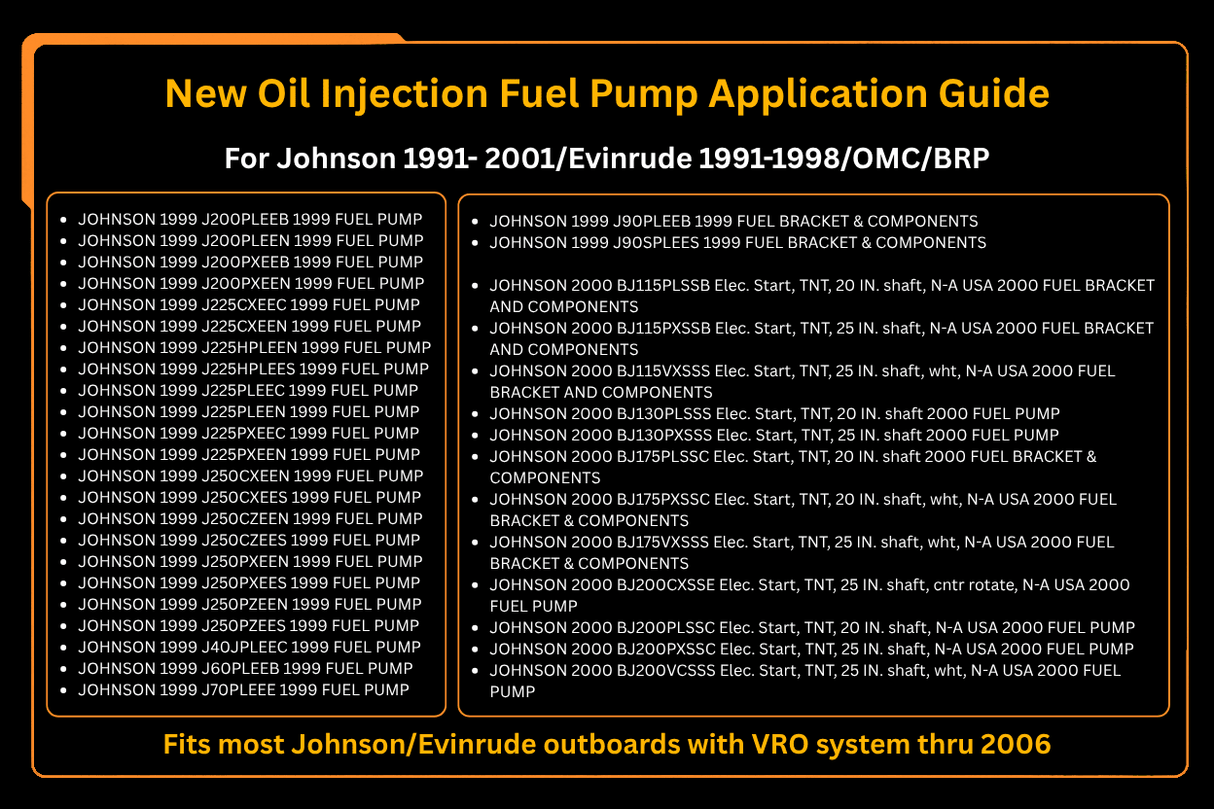 New Oil Injection Fuel Pump 5007420 5007422 Fits For Johnson Evinrude Outboard VRO - Fab Heavy Parts