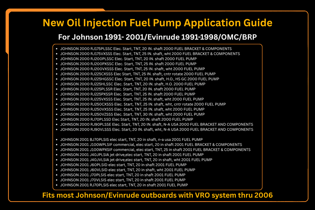 New Oil Injection Fuel Pump 5007420 5007422 Fits For Johnson Evinrude Outboard VRO - Fab Heavy Parts